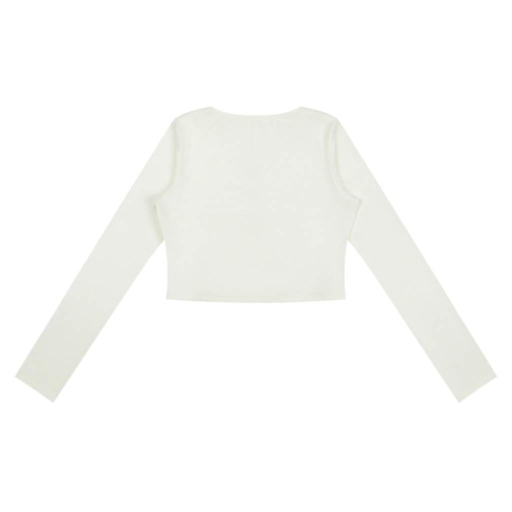 Women's Ruched Long Sleeve Crop T-Shirt