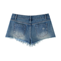 Women's Vintage Wash Raw Hem Denim Shorts