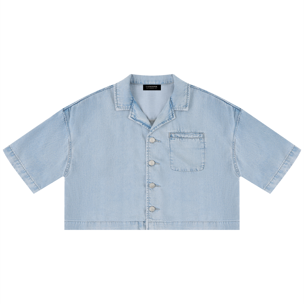 Women's Vintage Wash Boxy Cropped Shirt