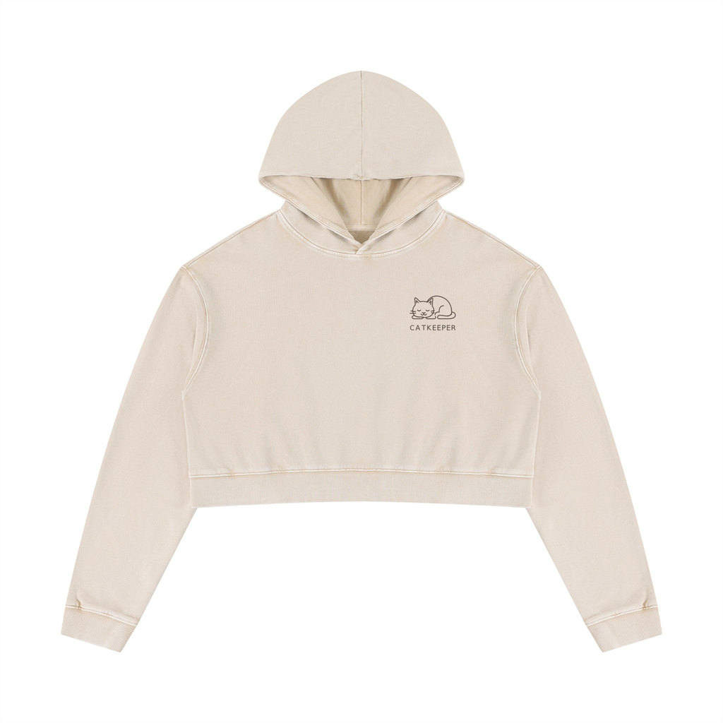 Women’s Mineral Washed Crop Hoodie
